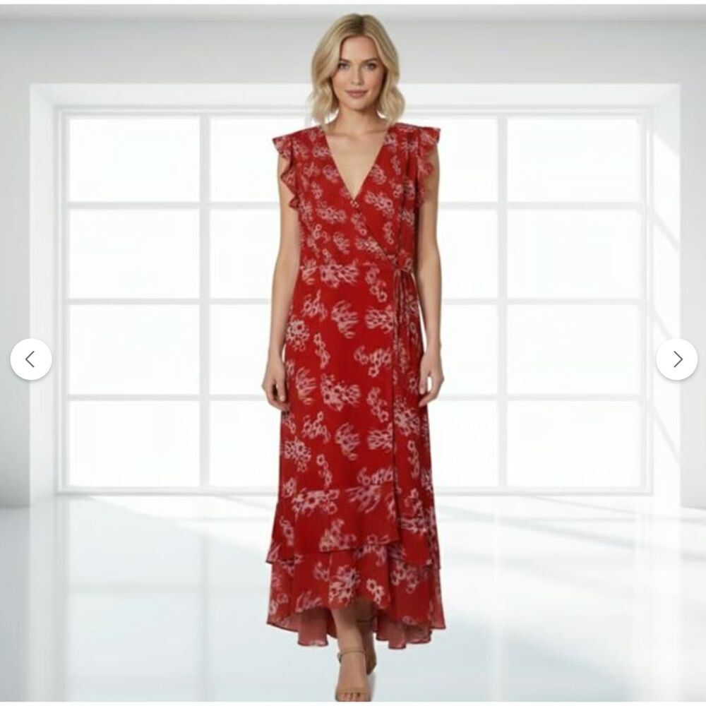 All Saints Dela Dress in Jasmine Red